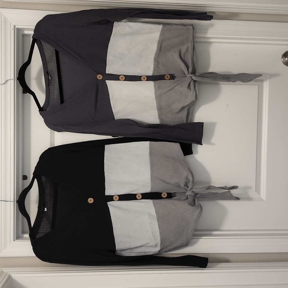 2 for 1 deal Multi colored sweaters black gray and charcoal and gray